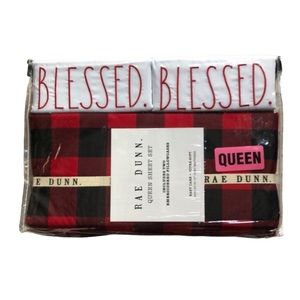 Rae Dunn BLESSED Queen Sheet Set